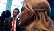 (FILES) This file photo taken on March 17, 2017 shows White House Senior Advisor Jared Kushner (L) and wife Ivanka Trump before a meeting with business leaders in the Cabinet Room of the White House in Washington, DC. AFP / Brendan Smialowski