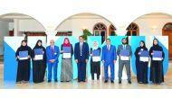 Students from HBKU’s various colleges and programs at an appreciation ceremony held at the HBKU Headquarters. 