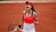 France's Alize Cornet celebrates during her third round match against Poland's Agnieszka Radwanska (Reuters / Benoit Tessier)