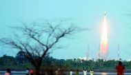 The Indian Space Research Organisation (ISRO) communication satellite GSAT-19, carried onboard the Geosynchronous Satellite Launch Vehicle (GSLV-mark III), during its launch in Sriharikota yesterday. 