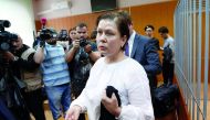 Former director of Moscow's Library of Ukrainian Literature, Natalya Sharina, looks on after a court hearing in Moscow, Russia, yesterday.
