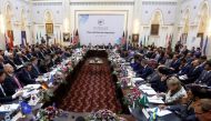 Foreign delegation members listen as Afghan President Ashraf Ghani delivers a speech during a peace and security cooperation conference in Kabul, Afghanistan June 6, 2017. REUTERS/Omar Sobhani.