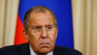 Russian Foreign Minister Sergey Lavrov is seen with Spanish Foreign Affairs minister Alfonso Maria Dastis Quecedo (not seen) during joint press conference in Moscow, Russia on June 7, 2017. ( Sefa Karacan - Anadolu Agency )
