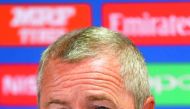 England assistant coach Paul Farbrace during a press conference in London yesterday. 