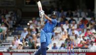 India's Shikhar Dhawan plays a shot during the ICC Champions Trophy match between South Africa and India at The Oval in London on June 11, 2017. (AFP / Ian KINGTON)