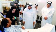 Leading Qatari businessman, Sheikh Faisal bin Qassim Al Thani, with officials of Hamad Medical Corporation (HMC) during the opening of organ donation campaign at the City Centre. Pic: Salim Matramkot / The Peninsula