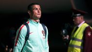 Portugal national team forward Cristiano Ronaldo is seen upon the team's arrival at Kazan airport late on June 14, 2017, to take part in the 2017 FIFA Confederations Cup football tournament in Russia. (AFP / Roman Kruchinin)