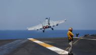  An F/A-18 fighter shot down a Syrian air force jet on Sunday, intensifying tensions between superpowers. Photograph: Baz Ratner/Reuters.