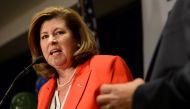 Karen Handel, Republican candidate for Georgia's 6th Congressional District, speaks to supporters during a brief appearance at her election night party at the Hyatt Regency at Villa Christina in Atlanta, Georgia, U.S., June 20, 2017. REUTERS/Bita Honarvar