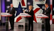 File photo of democrats during presidential debate. 