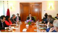 Foreign Minister H E Sheikh Mohammed bin Abdulrahman Al Thani holds meeting with the representatives of the UN Security Council in New York. 