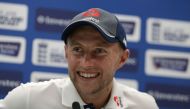 England's captain Joe Root gestures during a press conference at Lord's Cricket Ground in London on July 5, 2017, on the eve of the first Test match of the current England v South Africa series.(AFP / Daniel LEAL-OLIVAS)
