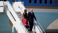 US President Donald Trump and First Lady Melania Trump arrive for the G20 leaders summit in Hamburg, Germany July 6, 2017. (REUTERS/Axel Schmidt)