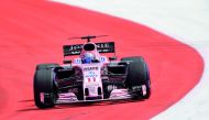 Force India's driver Sergio Perez drives during a practice session at the Austrian Grand Prix in Spielberg on Friday.