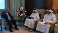U.S. Secretary of State Rex Tillerson meets with Qatar's Foreign Minister H E Sheikh Mohammed bin Abdulrahman al-Thani (2-R) in Doha, Qatar July 11, 2017. (REUTERS/Tom Finn)