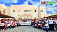 Participants and organisers during the blood donation campaign organised by INCQ at Hamad Hospital yesterday.