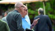 FROM LEFT: Robert Thompson, Chief Executive Officer of News Corp, and Rupert Murdoch, Executive Chairman of News Corp and Chairman of Fox News, attend the fourth day of the annual Allen & Company Sun Valley Conference, in Sun Valley, Idaho. Some of the wo