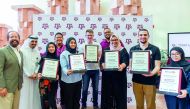 The students with the award.  