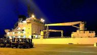 A ship from Turkey carrying approximately 4,000 tonnes of food arrives at Hamad Port in Doha recently.