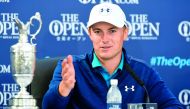 US golfer Jordan Spieth addresses a press conference after winning the 2017 British Open Golf Championship at Royal Birkdale on Sunday.