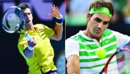 This combo of file photos shows Serbia’s Novak Djokovic (left) and Switzerland’s Roger Federer in action during the 2016 Australian Open in Melbourne.