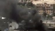 Smoke billows in this still from video obtained from social media, in Kabul, Afghanistan July 31, 2017. Social media website/via REUTERS 