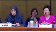 H E Dr Hanan Mohamed Al Kuwari, Minister of Public Health, during the World Health Assembly’s meeting, held in Geneva.