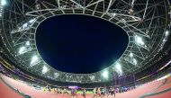 General view of the London Olympic Stadium as athletes compete in the men’s 10,000 metres final on Friday.