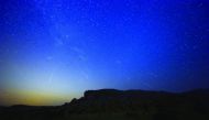 Perseid meteor shower streaks across the sky over Al Amriyah near Saudi border in 2016. The spectacular shower, which gets its name from the Perseus constellation, is an annual cosmic event, witnessed all over the world for two days, peaking on Friday nig
