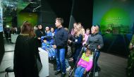 Visitors at the Qatar’s pavilion at Expo Astana 2017 which hosted children with special needs and media figures. 