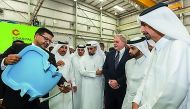 Officials during the opening of the seat-manufacturing factory in Doha. 