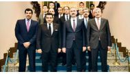 Attorney-General H E Dr Ali bin Fetais Al Marri (second left),  with Turkish Justice Minister Abdulhamit Gul (second right), and other officials in Ankara, yesterday. Also seen is Qatar’s Ambassador to Turkey Salem bin Mubarak Al Shafi (left).