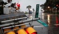 Traffic lights lie on a street after being knocked down, as Hurricane Harvey approaches in Corpus Christi, Texas, U.S. August 25, 2017. REUTERS/Adrees Latif TPX IMAGES OF THE DAY.