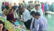 Staff and other visitors during the ‘Book Display’ at DMIS. 