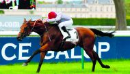 Al Shaqab Racing’s Karar on his way to win the Prix du Pin (Gr3) in Chantilly, France on Sunday. 