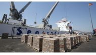 A Qatar bound Turkish ship set to deliver food supplies to Qatar docked at the port in western Turkey's Izmir province