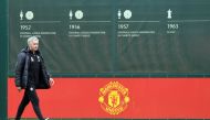 (FILES) This file photo taken on May 19, 2017 shows Manchester United's Portuguese manager Jose Mourinho attends a team training session as part of a media open day at the club's training complex near Carrington, west of Manchester in north west England o