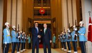 The Emir H H Sheikh Tamim bin Hamad Al Thani and the President of Turkey Recep Tayyip Erdogan in Ankara. (Photos: QNA)