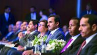 Emir H H Sheikh Tamim bin Hamad Al Thani at the opening of the US-Islamic World Forum in New York, yesterday.