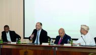 From left: Dr Afyare Elmi, Associate Professor of Gulf Studies, Qatar University; Prof Haroon Bhorat, Professor of Economics and Director of the Development Policy Research Unit, University of Cape Town; Pravin Gordhan, former minister of finance, South A