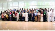 The staff, students and other officials of the Doha Institute of Graduate Studies (DI) during the event. 