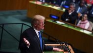 US President Donald Trump addresses the 72nd Annual UN General Assembly in New York on September 19, 2017. AFP / Jewel Samad