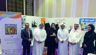 Artists with the officials of Best Buddies Qatar. 