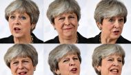 A combination of images shows Britain's Prime Minister Theresa May speaking at the Complesso Santa Maria Novella, Florence, Italy September 22, 2017. Reuters/Jeff J Mitchell
