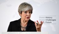 Britain's Prime Minister Theresa May speaks at the Complesso Santa Maria Novella, Florence, Italy September 22, 2017. REUTERS/Jeff J Mitchell/Pool