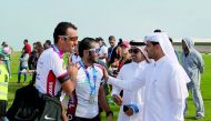 The Qatar Cycling &Triathlon Federation (QCTF), Board Member Prof Dr Nasser Al Mohannadi (right) during one of the event organised by QCTF in this file picture.