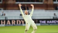 This file photo taken on September 08, 2017 shows England's Ben Stokes appealing unsuccessfully for the wicket of West Indies' Shai Hope during the second day of the third international Test match between England and West Indies at Lords cricket ground in