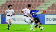 Al Markhiya’s Rebin Ghareeb Solaka (left) and Al Sailiya’s Temurkhuja Abdukholikov vie for the ball possession during their QNB Stars League (QSL) match at Al Arabi Stadium yesterday. Pic: Abdul Basit/The Peninsula