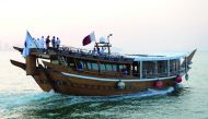International delegates to the World Tourism Day 2017 celebrations with Qatari officials on board a traditional Arabian Dhow as part of the series of tours organised by Qatar Tourism Authority. 
Pic: Salim Matramkot / The Peninsula