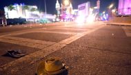 LAS VEGAS, NV - OCTOBER 01: A cowboy hat lays in the street after shots were fired near a country music festival on October 1, 2017 in Las Vegas, Nevada. There are reports of an active shooter around the Mandalay Bay Resort and Casino. David Becker/Getty 